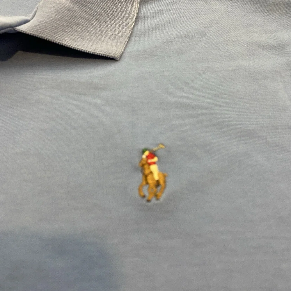 Polo Ralph Lauren Polo Shirt Mens XL Faded Blue Flesh Pony‎ Logo Short Sleeve